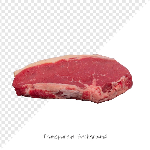ein Fleisch- oder Rindfleischstück auf einem durchsichtigen Hintergrund