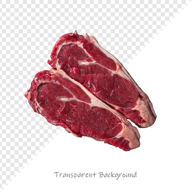 ein Fleisch- oder Rindfleischstück auf einem durchsichtigen Hintergrund