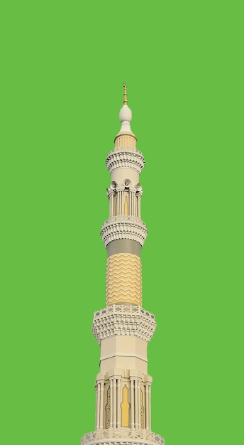 ein Foto einer Moschee mit grünem Hintergrund
