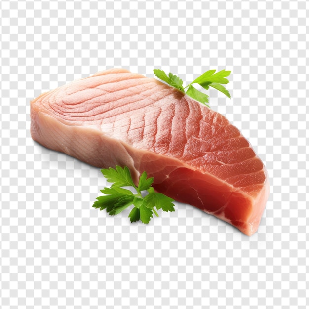 Ein fotorealistisches bild eines fischsteaks auf transparentem hintergrund psd