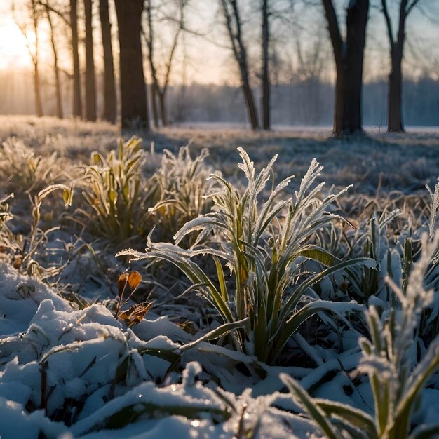 PSD ein gefrorenes, schneebedecktes sibirisches feld