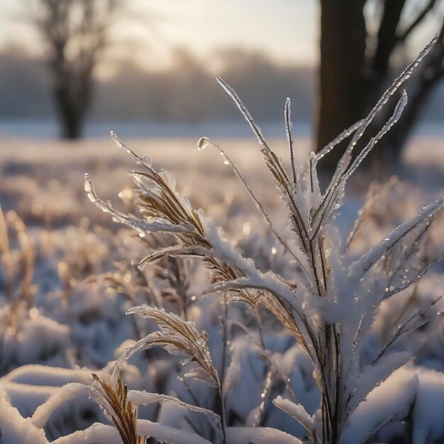 PSD ein gefrorenes, schneebedecktes sibirisches feld