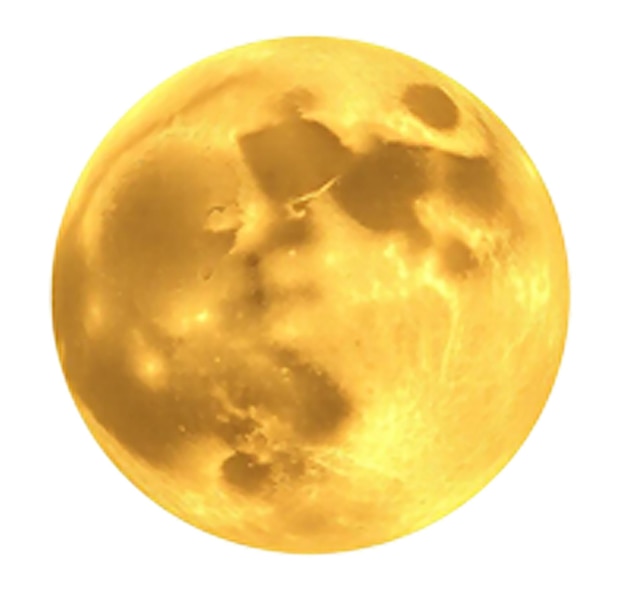 ein gelber Mond mit einer Wolke in der Mitte