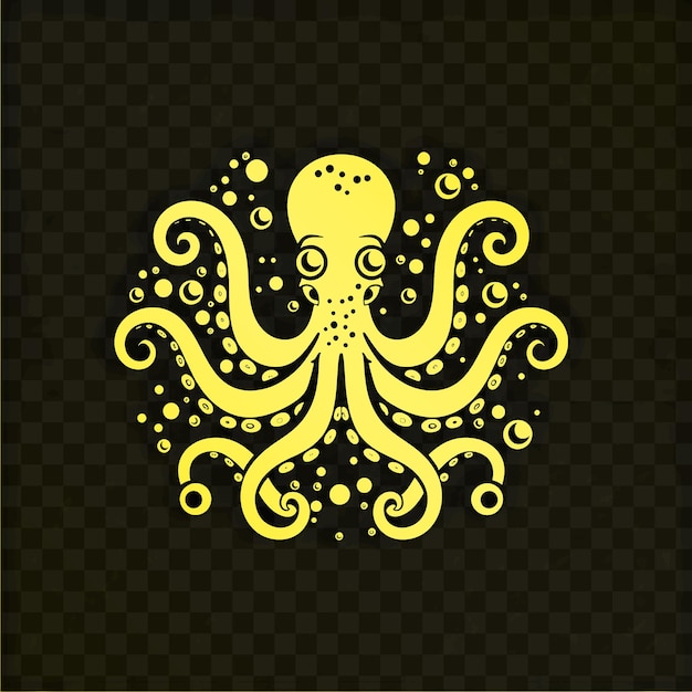 Ein gelber oktopus mit den worten oktopus darauf