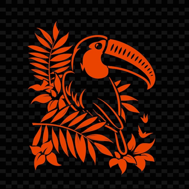 Ein gelber und roter vogel mit rotem hintergrund mit einem roten und orangefarbenen design