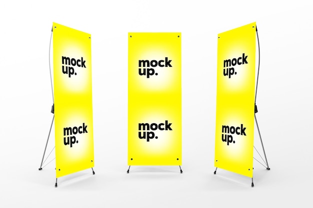 Ein gelbes banner mit der aufschrift „mock up“.