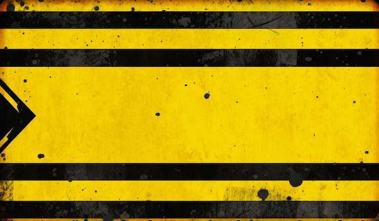 PSD ein gelbes und schwarzes schild mit den worten gelb