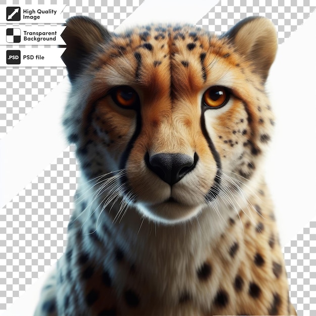 PSD ein gepard mit einem gepard auf dem gesicht