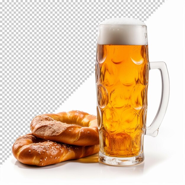 PSD ein glas bier mit einem auf einem transparenten hintergrund isolierten schaum