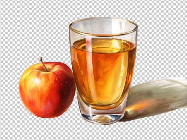 Ein glas frischer apfelsaft