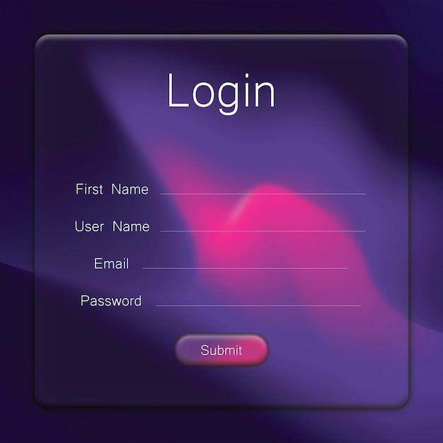 Ein Glas-Morphismus-Login-Page-Design