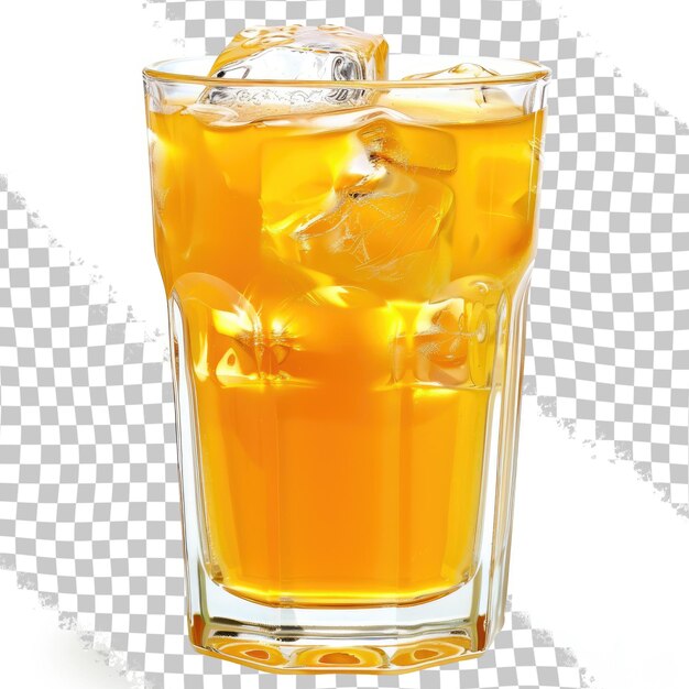 PSD ein glas orangensaft mit einem zitronenkeil darin