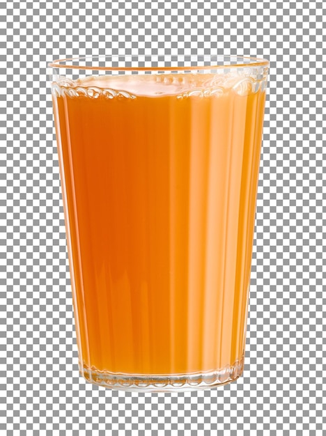 PSD ein glas orangensaft mit viel eis auf isoliertem und transparentem hintergrund