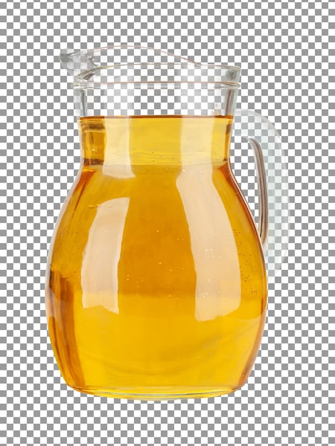 Ein Glaskrug Apfelsaft auf transparentem Hintergrund