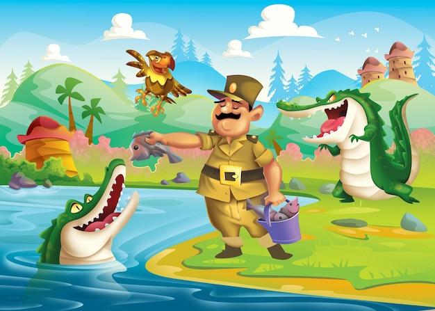 Ein glücklicher Alligator
