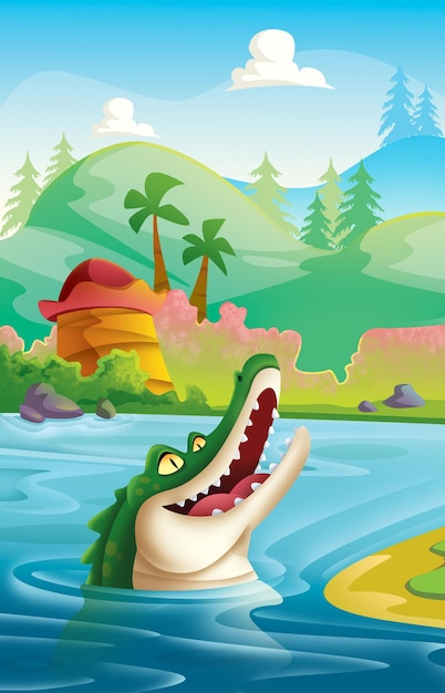 Ein glücklicher Alligator
