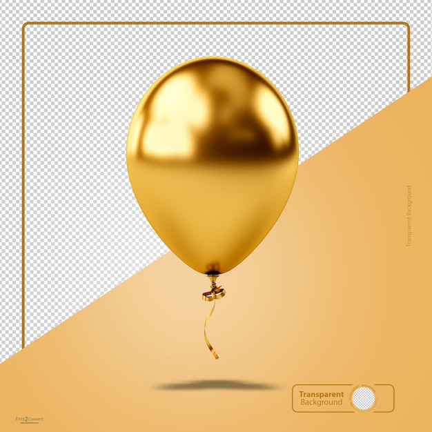Ein goldener Ballon in Form eines goldenen Partyballons