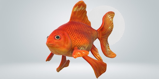 ein goldener Fisch mit orangefarbenen und roten Streifen