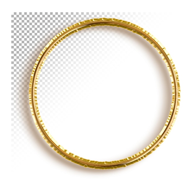 Ein goldener ring auf transparentem hintergrund
