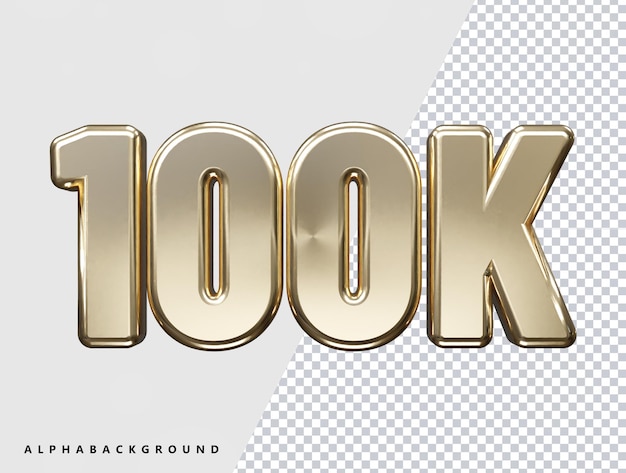 Ein goldener Text mit dem Wort 100k darauf