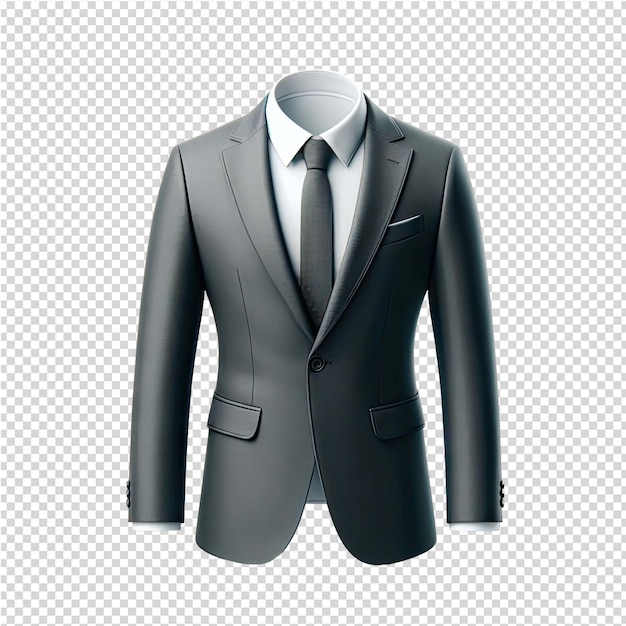 PSD ein grauer anzug mit krawatte wird von einer firma hergestellt