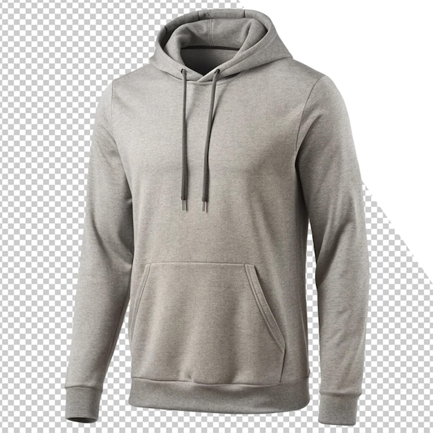 ein graues Hoodie mit einem roten Logo auf der Vorderseite