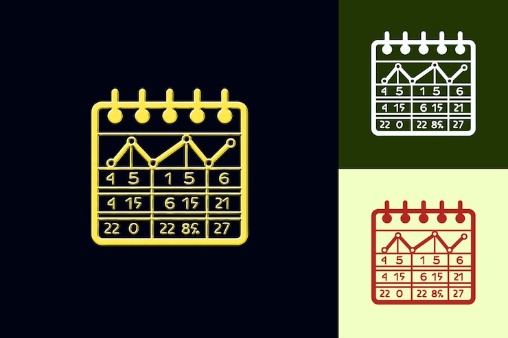 PSD ein grün-schwarzer kalender mit gelbem hintergrund mit einem kalendermuster mit dem datum ma