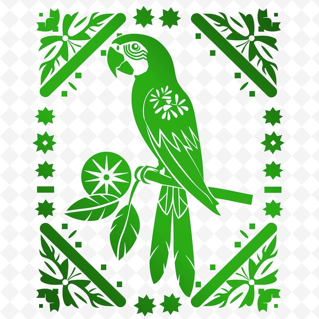PSD ein grün-weißer vogel mit einem grünen hintergrund mit den worten 