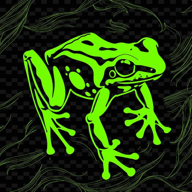 Ein grüner frosch mit grünem hintergrund