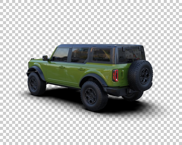 ein grüner Jeep mit einem schwarzen Reifen und einer schwarzen Felge