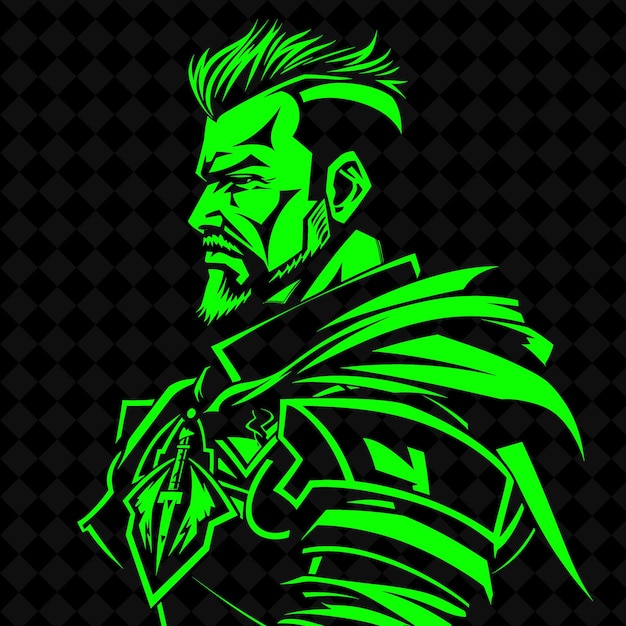 ein grüner Mann mit grünem Bart und einem grünen Hintergrund