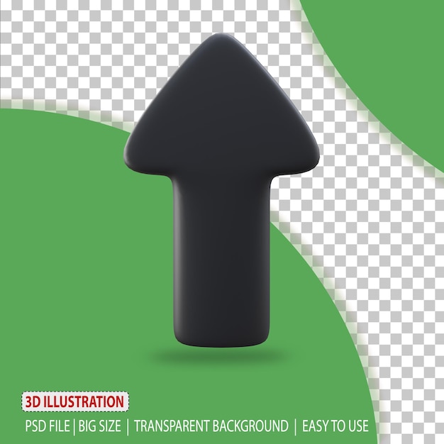 Ein grüner Pfeil mit dem Wort 3d darauf