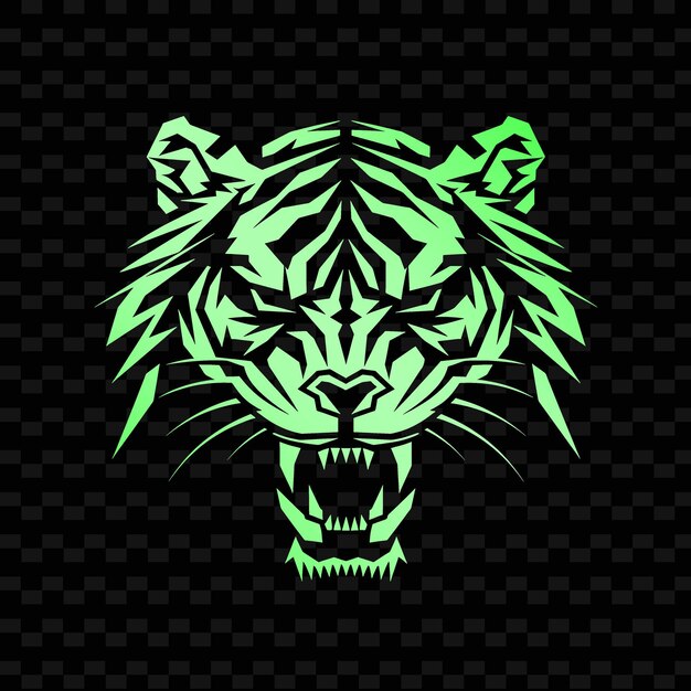 Ein grüner tiger mit einem grünen hintergrund mit den worten tiger darauf