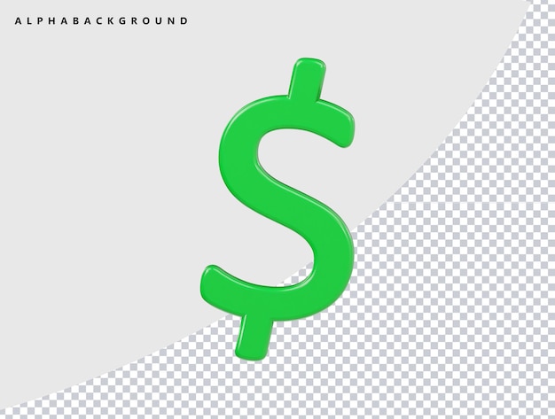 ein grünes Dollarzeichen auf einem Papier mit einem Bild eines Dollars darauf