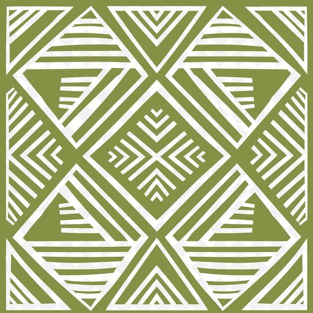 Ein grünes geometrisches muster mit einem weißen und grünen muster