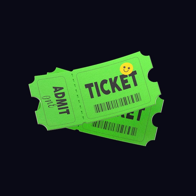ein grünes Ticket mit der Aufschrift Tickets