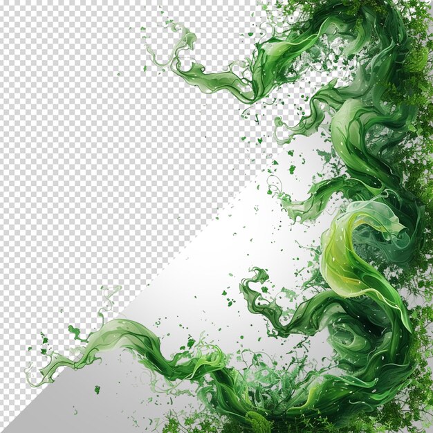 PSD ein grünes und grünes design auf einem transparenten hintergrund angezeigt wird