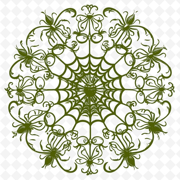PSD ein grünes und weißes spinnennetz mit einem ananasmuster