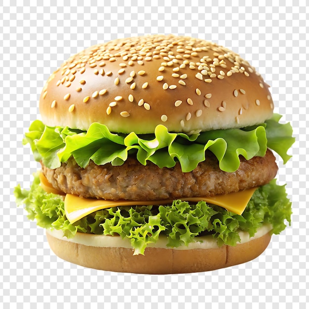 ein Hamburger mit einem Hamburger und Salat darauf