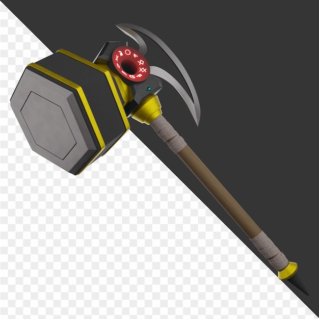 ein Hammer mit einem roten Licht darauf und einem roten licht auf der Spitze