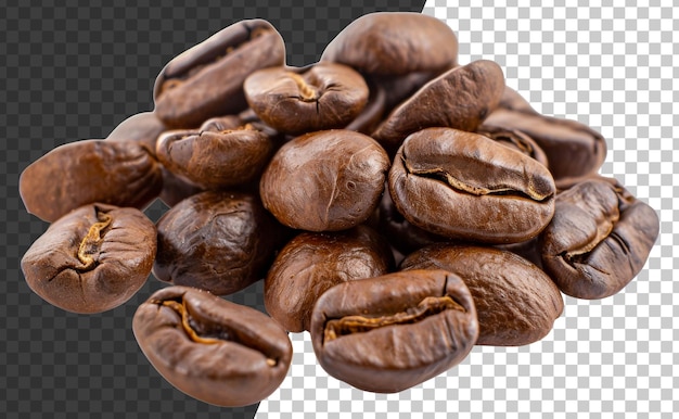 Ein haufen kaffeebohnen mit brauner farbe png