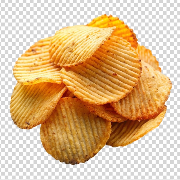 PSD ein haufen kartoffelchips auf durchsichtigem hintergrund