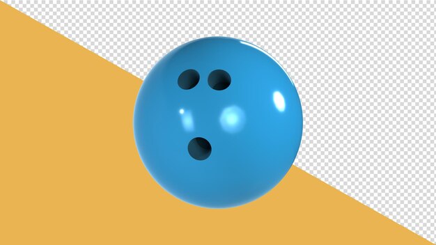 Ein hellblauer bowlingball