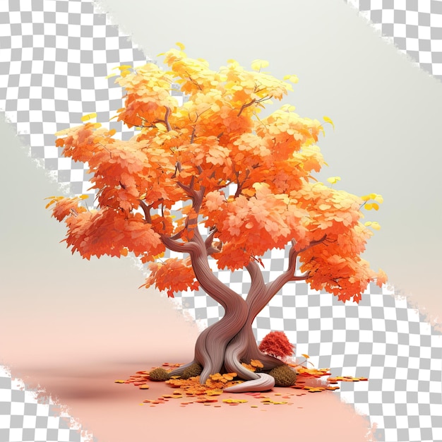 PSD ein herbstbaum mit durchsichtigem hintergrund