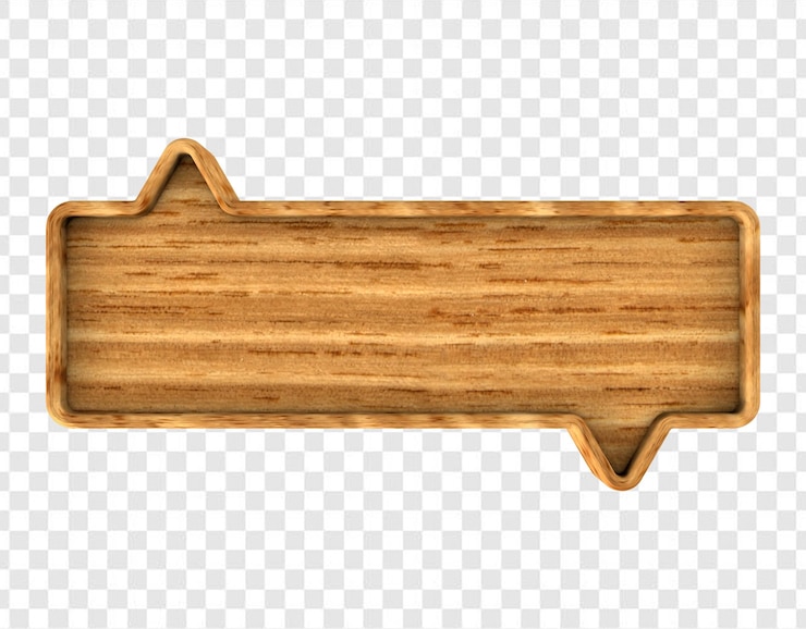 PSD ein holzbrett mit einem rand, auf dem holz steht, transparenter png-download
