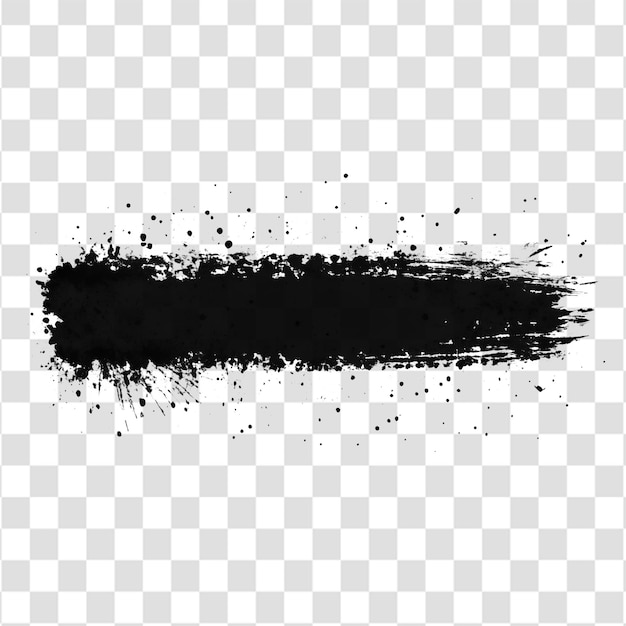 Ein horizontaler Pinselstrich, der in der Mitte gebrochen ist, mit Tinte, die auf einem durchsichtigen Hintergrund verblasst