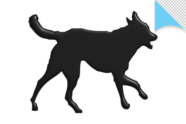 Ein Hund mit einem blauen Quadrat in der Mitte