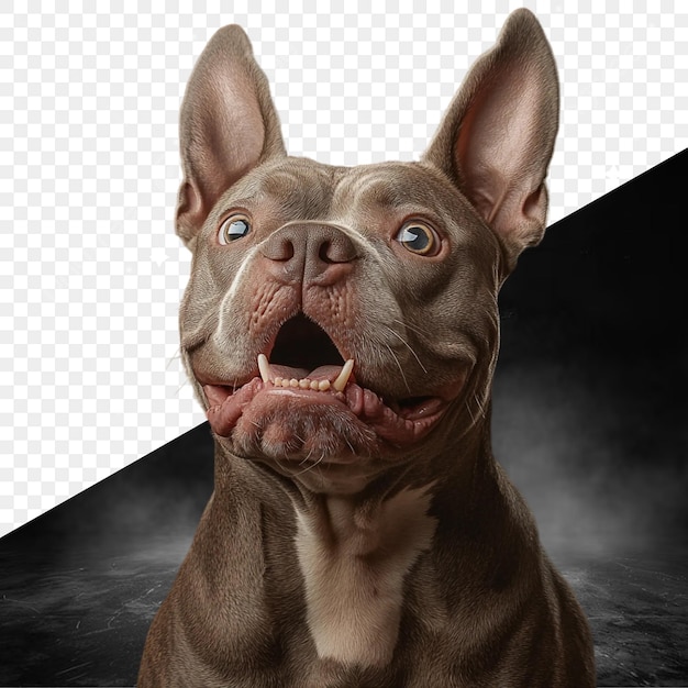 ein Hund mit schwarzem Hintergrund und das Bild eines Hundes mit den Worten "Hund"