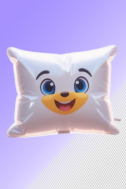 ein Kissen mit Augen und Augen auf einem lila Hintergrund