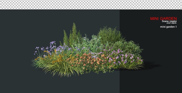 Ein kleiner Garten mit vielen Blumen und Pflanzen